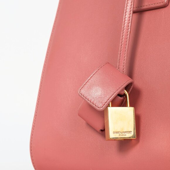 Saint Laurent Classic Small Sac de Jour Dark Rose Calfskin Tote - Picture 8 of 12